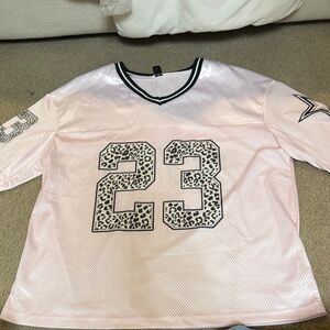 SHEIN Pink Leopard Print Number Tee
